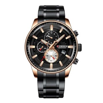 Staal Luxe Horloge - Bandje Analoog Kwarts Roestvrij Uurwerk, Verzenden, Nieuw, Curren