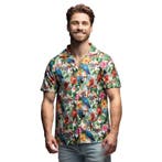 Tropische Blouse Papegaai Bloemen Korte Mouw, Ophalen of Verzenden, Nieuw