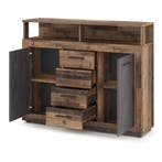 Dressoir 120 cm Breed oud eiken antraciet oud eiken antra..., 100 tot 150 cm, Verzenden, Nieuw, 25 tot 50 cm