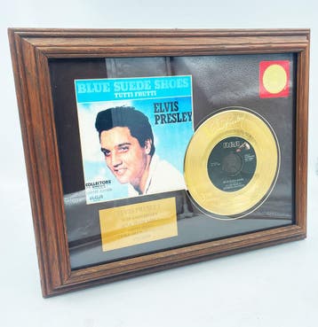 Elvis Presley Blue Suede Shoes 24KT Gouden Plaat 122/5000, Verzamelen, Ophalen, Gebruikt