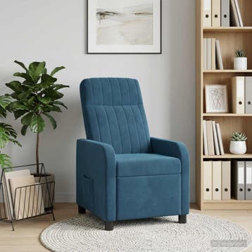 vidaXL Relaxfauteuil Blauw fluweel, Huis en Inrichting, Verzenden, Nieuw