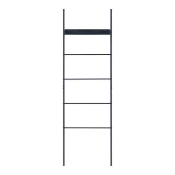 Kledingrek Øksnes ladderplank 160x50x27,5 cm zwart [en.casa], Verzenden, Nieuw in verpakking