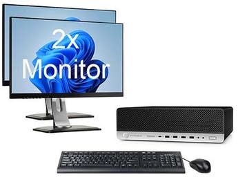 HP EliteDesk 800 G4 SFF i5 8e Gen incl. 2 Monitoren +, Computers en Software, Desktop Pc's, Ophalen of Verzenden, Nieuw