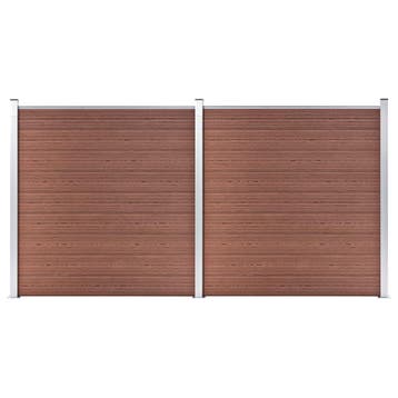 vidaXL Schutting 353x186 cm HKC bruin, Tuin en Terras, Verzenden, Nieuw, Kunststof, 1 tot 2 meter