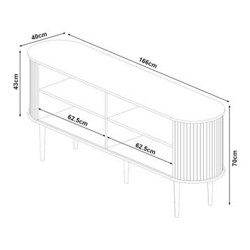 Sideboard Mapia dressoir 166x40x70 cm walnootkleurig [en.cas, Verzenden, Nieuw