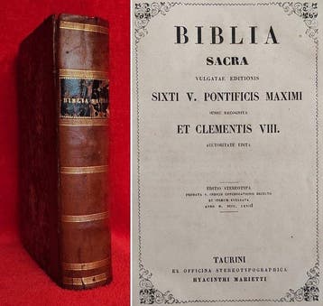 BIBLIA SACRA [Biblia Vulgata in latin, 23 cm] - 1868
