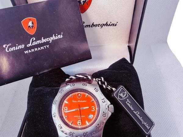 Veiling - Tonino Lamborghini | Zwitsers Uurwerk Orange Dial, Sieraden, Tassen en Uiterlijk, Horloges | Heren
