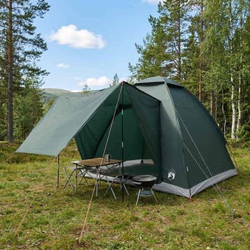 vidaXL Kamperen tent 2-persoons Legergroen Polyester en, Verzenden, Nieuw, Tot en met 2