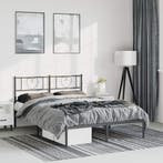 vidaXL Bedframe met hoofdbord metaal zwart 150x200 cm, Verzenden, Zwart, Overige maten, 200 cm