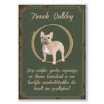 French Bulldog Vintage Deco bord, Verzenden, Nieuw, Hond of Kat, Overige typen