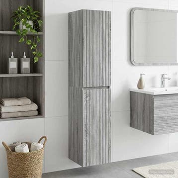 vidaXL Wand Gemonteerde Badkamerkast Grijs Sonoma 33 x 34,5, Verzenden, Nieuw