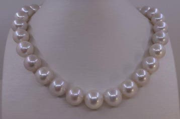 Halsketting - 14 karaat Witgoud - 13x15mm Edison Pearls, Nieuw