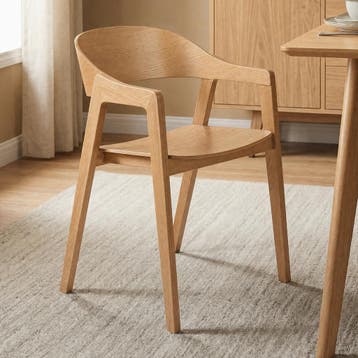 *WOONWINKEL* Dutchbone Westlake Stoel Van Gebogen Eikenhout, Verzenden, Nieuw, Bruin, Hout