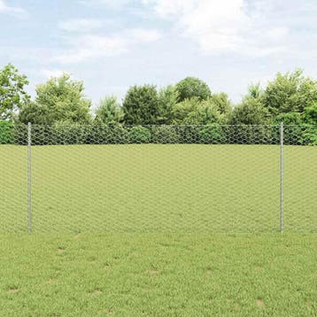 vidaXL zeshoekig gaasgek met palen 10 x 1 m Gegalvaniseerd, Verzenden, Nieuw, IJzer