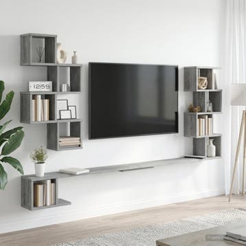 vidaXL Vaste TV Plank Grijs Sonoma 180 x 15 x 94 cm Bewerkt, Verzenden, Nieuw