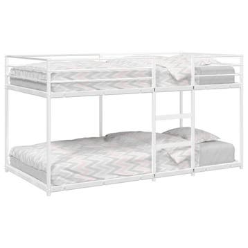 vidaXL Stapelbed zonder matras 100x200 cm staal wit, Huis en Inrichting, 100 cm, Eenpersoons, Verzenden, Wit