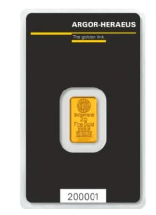 2 Gram Goudbaar - Argor-Heraeus (met certificaat), Verzenden, Goud