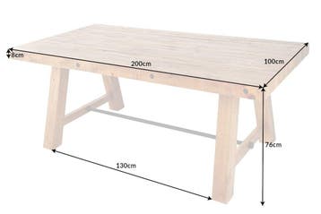 Massieve eettafel FINCA 200cm vintage bruin gerecycled, Ophalen of Verzenden, Nieuw