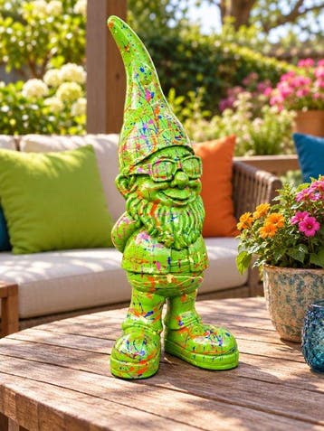 Beeld, funny gnome with sunglasses - 41 cm - polyresin