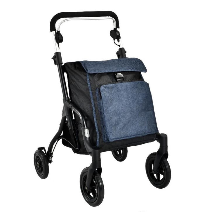 MultiMotion Rollator Shopper Boodschappenrollator - denim/zw, Diversen, Rollators, Nieuw, Ophalen of Verzenden