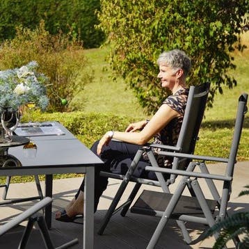 2dekans | tectake® zitset aluminium klapstoelen, loungeset, Ophalen of Verzenden, Zo goed als nieuw