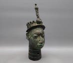Tête de commémorative oba - sculptuur - mij of - Benin, Antiek en Kunst