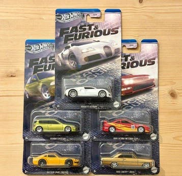 Hot Wheels 1:64 - Modelauto (6) - Set Fast & Furious Hot, Nieuw