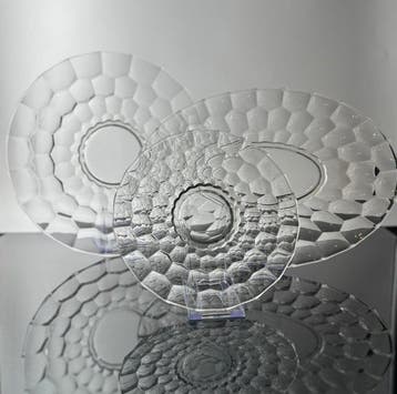 Val Saint Lambert - René Delvenne - Bord (3) - Kristal -, Antiek en Kunst