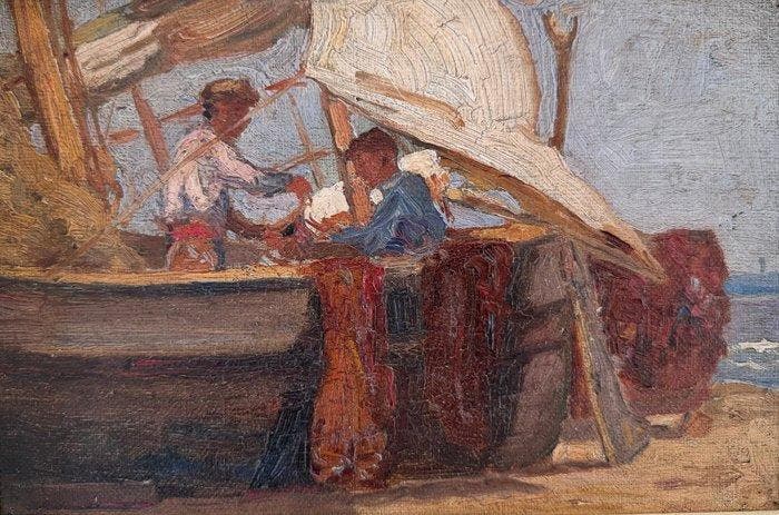 William A Cuthbertson (Attrib) (1882-1968) - Cabanal, Spain, Antiek en Kunst, Kunst | Schilderijen | Klassiek