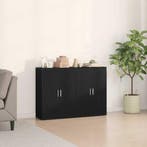 vidaXL Dressoir 2 pcs Zwart Eiken 60 x 31 x 84 cm Bewerkt, Verzenden, Nieuw, Overige houtsoorten, Minder dan 50 cm