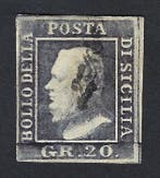 Italiaanse oude staten - Sicilië 1859 - Ferdinando II 20 Gr, Gestempeld