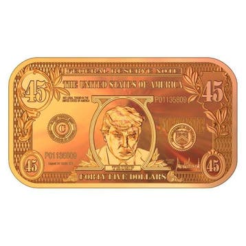 1 Troy Ounce - Koper .999 - 1 oz $45 Donald Trump Banknote