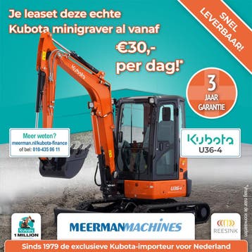 Kubota U36-4 2026 (Al vanaf €51.500, snel leverbaar!), Ophalen of Verzenden, Graafmachine