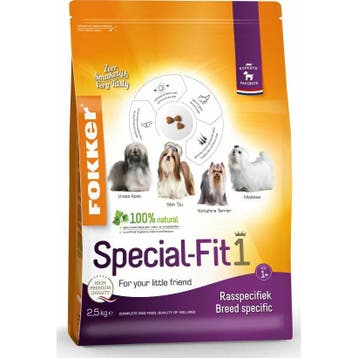 3x Fokker Special-Fit 1 Hondenvoer Kip 2,5 kg, Verzenden, Hond