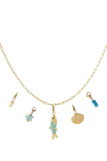 Goudlief Vis diy ketting (Hangerkettingen, Kettingen), Verzenden, Nieuw, Zilver, Overige materialen