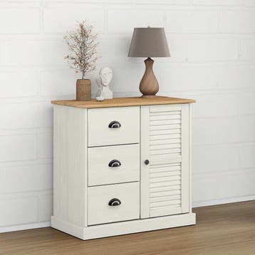 vidaXL Dressoir met lades VIGO 78x40x75 cm massief, Huis en Inrichting, Kasten | Dressoirs, Verzenden, Nieuw, 50 tot 100 cm, Grenenhout