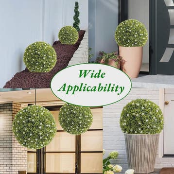 Kunst Buxusbollen met 11 Witte Bloesems - Decoratieve Tuin-, Verzenden
