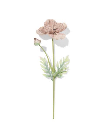 HEMA Kunstbloem klaproos 55cm rubber oudpaars, Verzenden