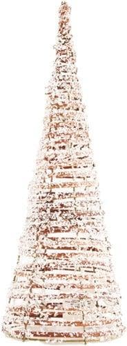 Kegel Rattan met LED Snowy White Ø14x40 cm, Huis en Inrichting, Woonaccessoires | Kunstplanten en Kunstbloemen, Nieuw, Ophalen of Verzenden