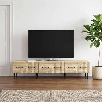 vidaXL TV-kast met lade Sonoma Eiken 147 x 34,5 x 30 cm, Minder dan 50 cm, Verzenden, Nieuw, Minder dan 100 cm