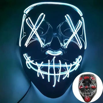 Halloween masker - LED  Wit, Ophalen of Verzenden, Nieuw