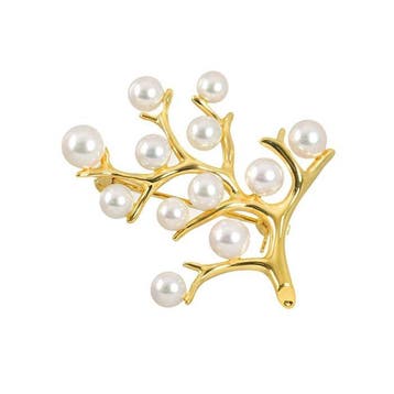 Mikimoto - Broche - 18 karaat Geel goud