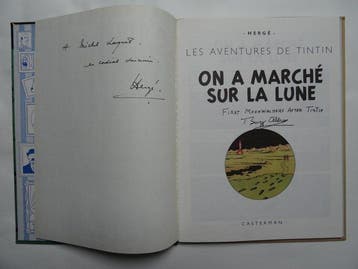 Tintin T17 - On a marché sur la Lune + dédicace Hergé +, Boeken, Nieuw