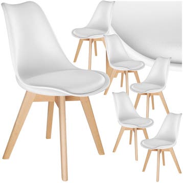 Eetkamerstoelen Frederikke - wit, Set van 6, Verzenden, Nieuw