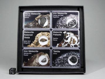 Meteorietencollectie - 5 meteorieten + 1 tektiet - starter -, Verzamelen, Mineralen en Fossielen