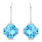Oorbellen - 14 karaat Witgoud - 22.02ct. tw. Topaas -, Nieuw