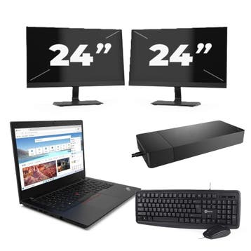 Lenovo ThinkPad L14 Gen 2 -   i5-11e 8GB  - 256GB  + 2x 24 i, Computers en Software, Windows Laptops, Qwerty, Verzenden, 8 GB