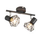 Art deco spot zwart draai- en kantelbaar 2-lichts - Mosh, Verzenden, Nieuw, Modern