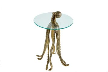 Ronde bijzettafel WILDLIFE OCTOPUS 70cm messing goud metalen, Ophalen of Verzenden, Nieuw