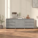 vidaXL 3 st Dressoirs bewerkt hout betongrijs, Verzenden, Nieuw, Overige houtsoorten